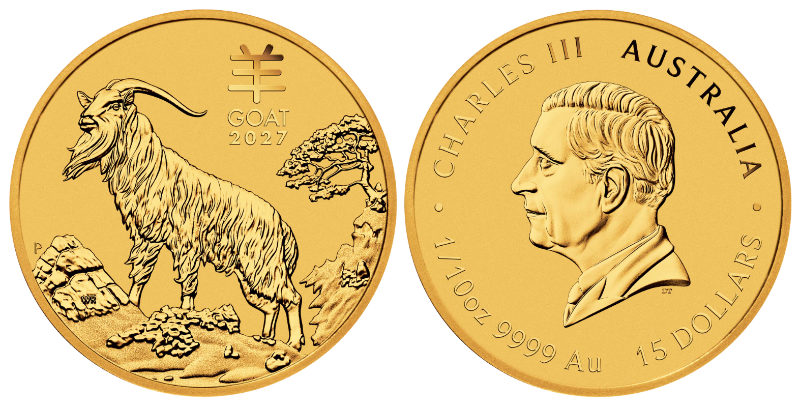 Zlatá investiční mince 1/10 Oz Lunární série III. ROK KOZY 2027
