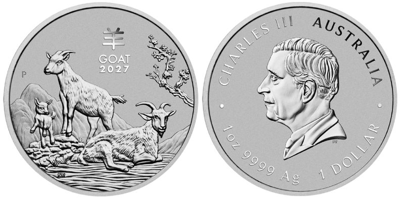 Stříbrná investiční mince 1 Oz Lunární série III. ROK KOZY 2027