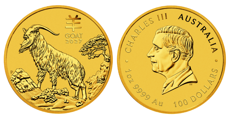 Zlatá investiční mince 1 Oz Lunární série III. ROK KOZY 2027