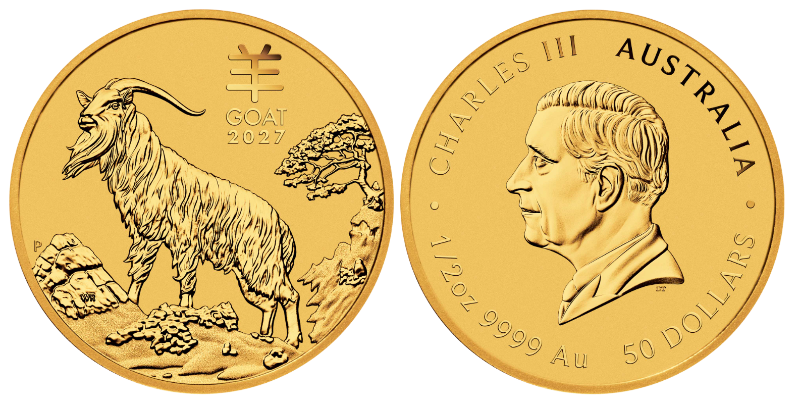 Zlatá investiční mince 1/2 Oz Lunární série III. ROK KOZY 2027